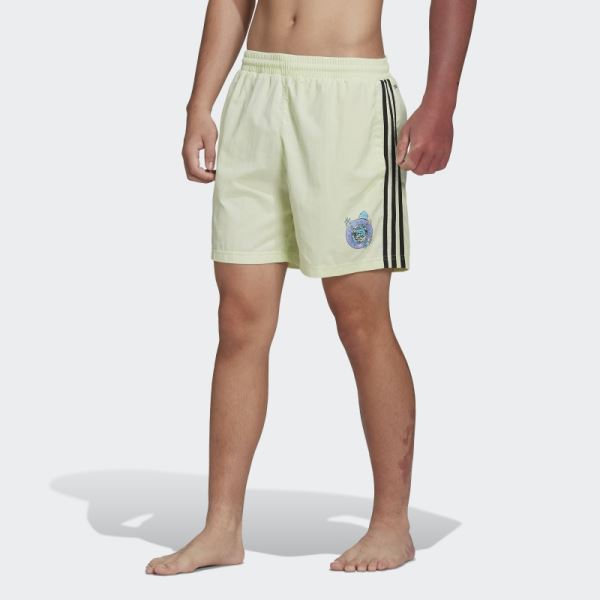 Lime Adidas Graphic Stoked Fish Swim Shorts