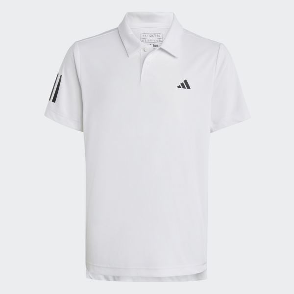 Adidas White Club Tennis 3-Stripes Polo Shirt