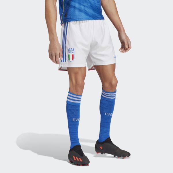 Adidas White Italy 23 Home Authentic Shorts