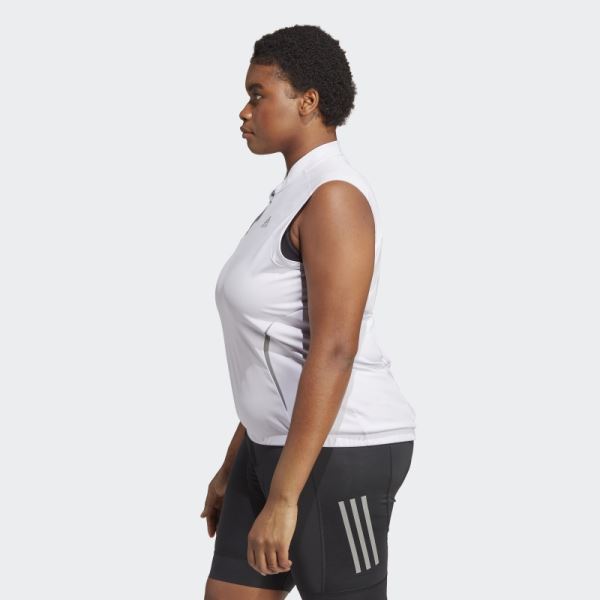 The Sleeveless Cycling Top (Plus Size) Adidas Silver Dawn