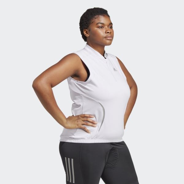 The Sleeveless Cycling Top (Plus Size) Adidas Silver Dawn