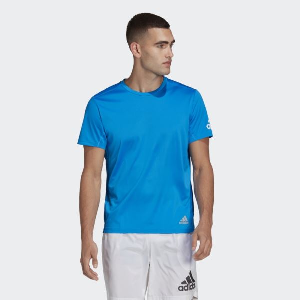 Run It Tee Blue Rush Adidas