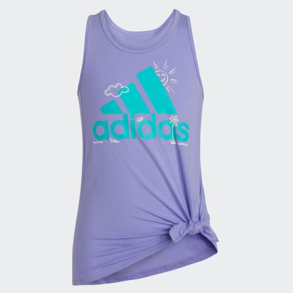 Tie-Front Tank Top Light Purple Adidas