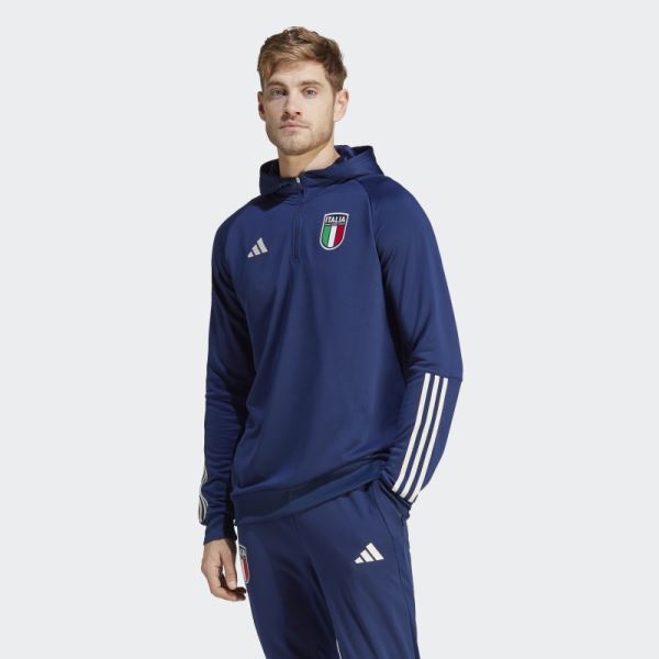 Italy Tiro 23 Hoodie Dark Blue Adidas