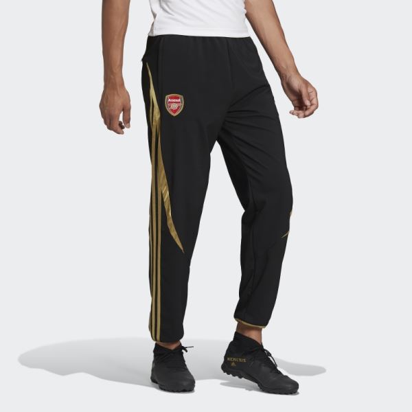 Arsenal Teamgeist Woven Tracksuit Bottoms Black Adidas