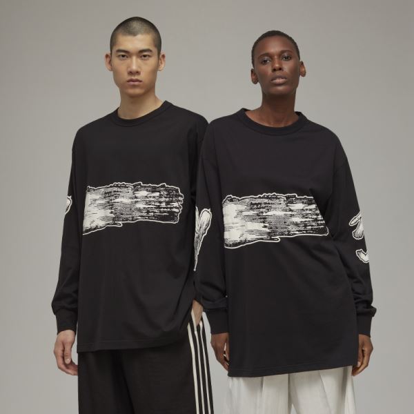 Adidas Y-3 Graphic Logo Long Sleeve Tee Fashion