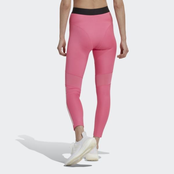 Adidas Magenta Hyperglam 3-Stripes 7/8 Leggings