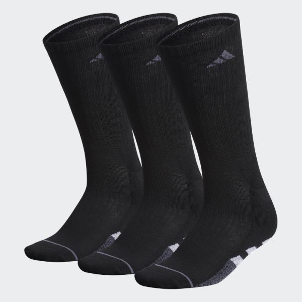 Black Cushioned Crew Socks 3 Pairs XL Adidas