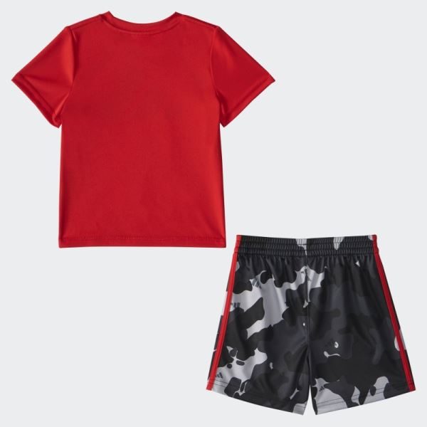 Adidas Scarlet IBPOLY TEE CAMO AOP SHORT