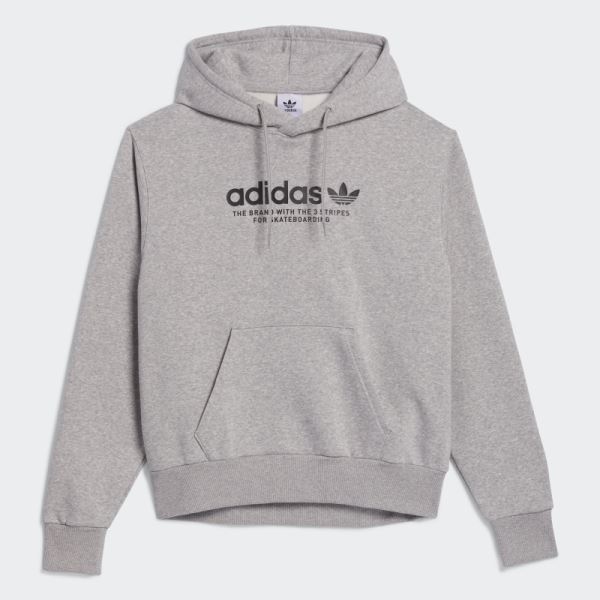 Adidas Skateboarding 4.0 Logo Hoodie (Gender Neutral) Medium Grey