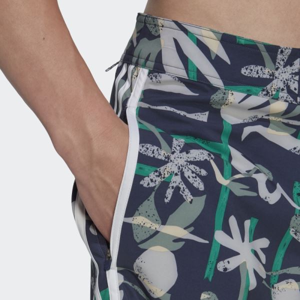 Navy Adidas Seasonal Floral Beach Tech Shorts