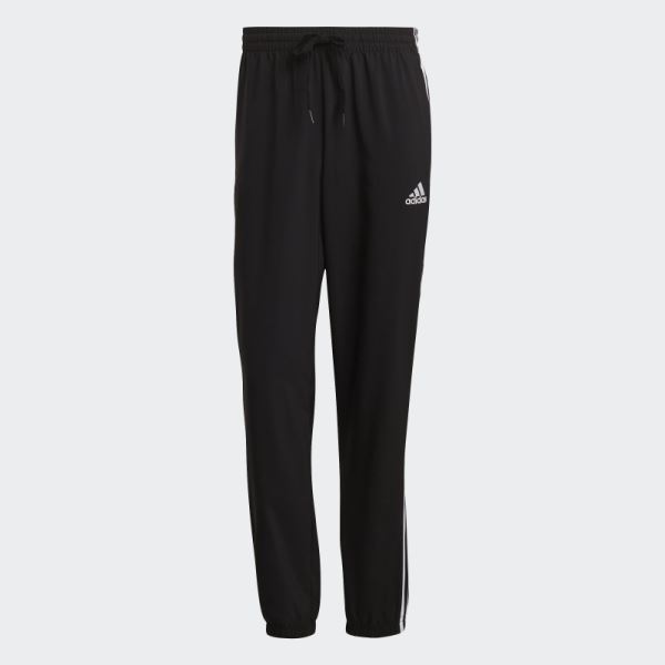 Black AEROREADY Essentials Elastic Cuff 3-Stripes Pants Adidas