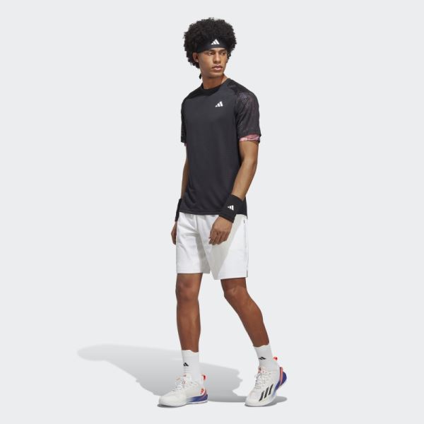 Black Adidas Melbourne Ergo Tennis HEAT.RDY Raglan Tee