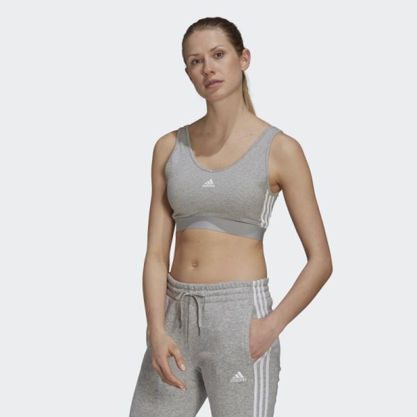 Adidas Essentials 3-Stripes Crop Top White Fashion