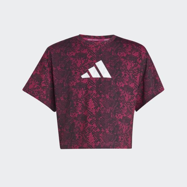 Adidas Fuchsia AEROREADY Animal-Print Tee