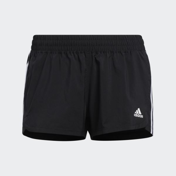 Black Adidas Pacer 3-Stripes Woven Shorts