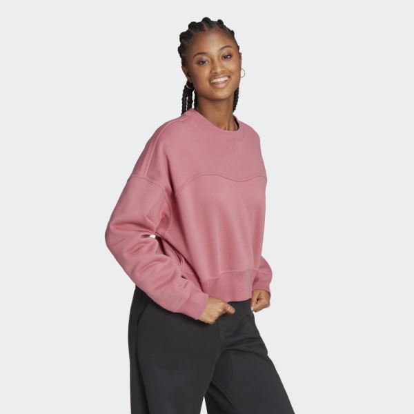 Lounge Fleece Sweatshirt Pink Adidas