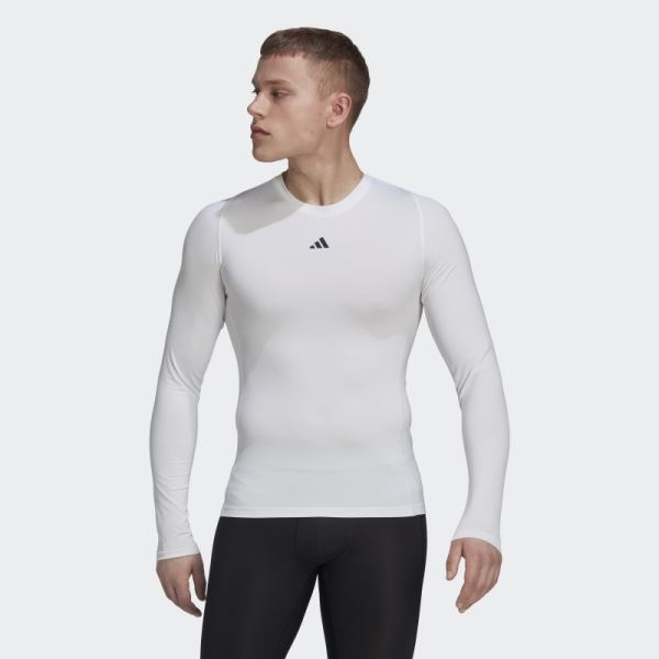 Techfit Training Long Sleeve Tee Adidas White