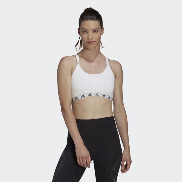 Grow Positivity Everyday Light Support Nursing Bra Adidas White