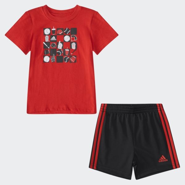 Adidas Scarlet IB GRPX TEE AND SHORT SET