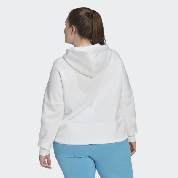 Adidas Mission Victory Slim Fit Full-Zip Hoodie (Plus Size) White