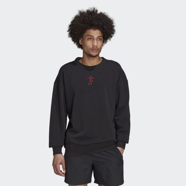 Black Manchester United Graphic Crew Sweatshirt Adidas