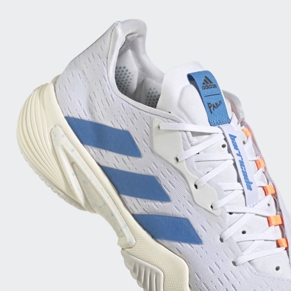 Adidas White Barricade Tennis Shoes