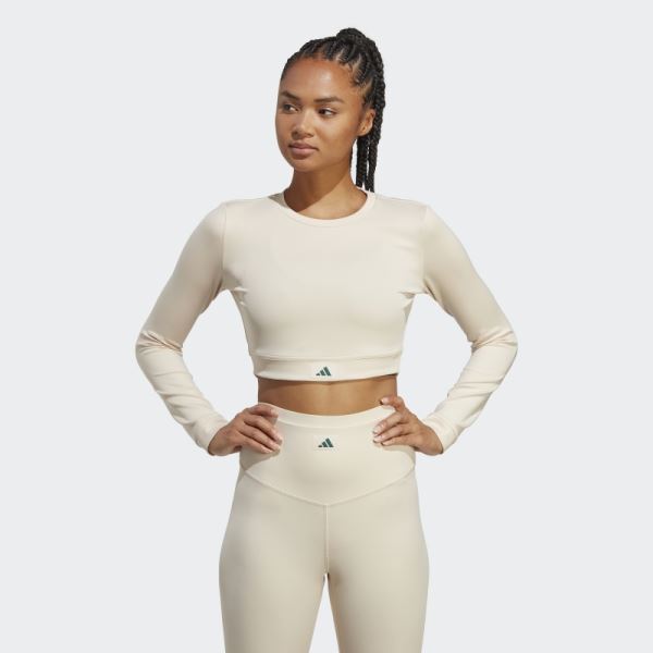 Linen Sports Club Long-Sleeve Top Crop Top Adidas