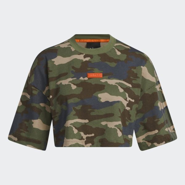 Adidas Camo Print Crop Tee