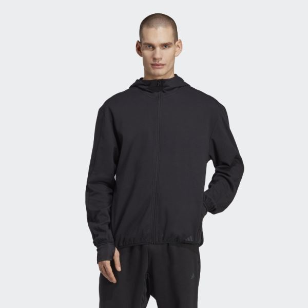 Black Yoga Base Training AEROREADY Full-Zip Hoodie Adidas