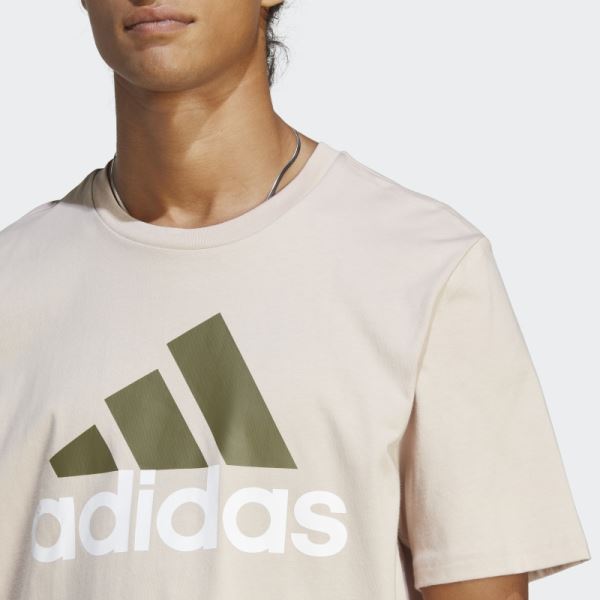 Taupe Essentials Single Jersey Big Logo Tee Adidas