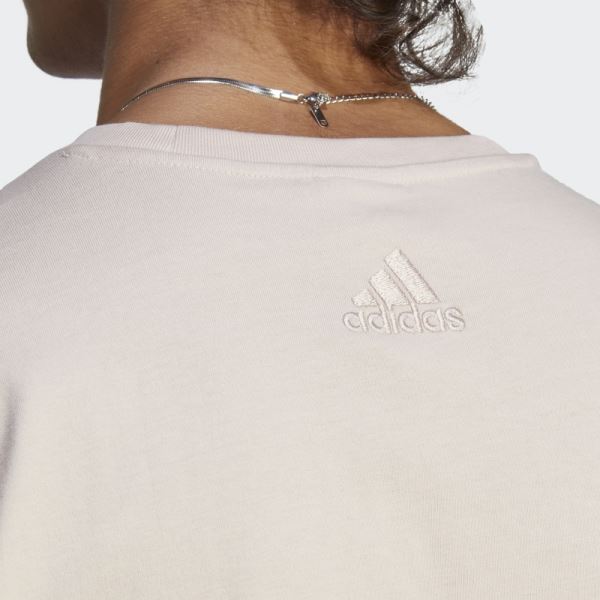 Taupe Essentials Single Jersey Big Logo Tee Adidas