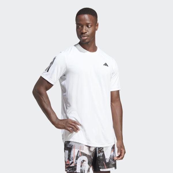 Adidas Club 3-Stripes Tennis Tee White