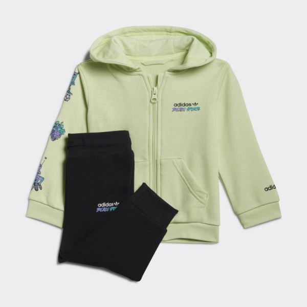 Adidas Lime Graphic Full-Zip Hoodie Set