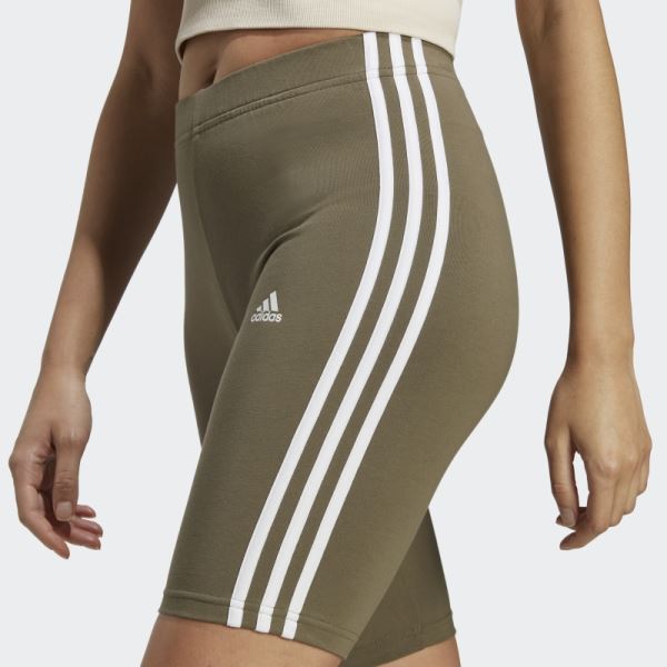 Essentials 3-Stripes Bike Shorts Adidas Olive