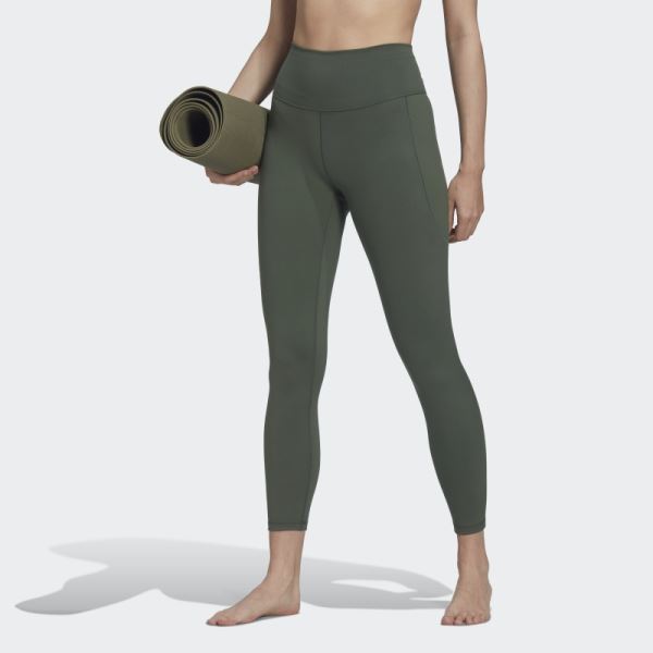 Green Oxide Adidas Yoga Studio 7/8 Leggings