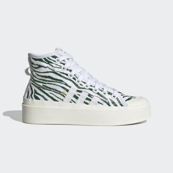 White Adidas Nizza Bonega Mid Shoes