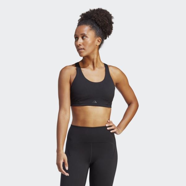 Black CoreFlow Luxe Studio Medium-Support Bra Adidas