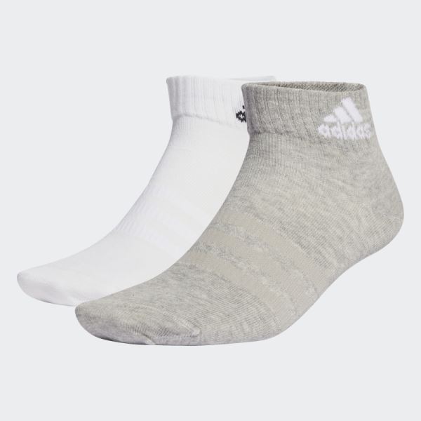 Medium Grey Thin and Light Sportswear Ankle Socks 6 Pairs Adidas