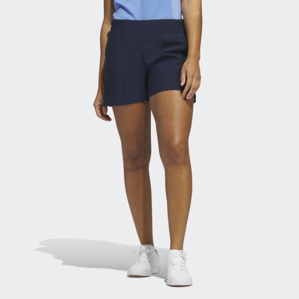 Adidas Navy Pintuck 5-Inch Pull-On Golf Shorts