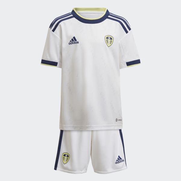 White Leeds United FC 22/23 Home Mini Kit Adidas