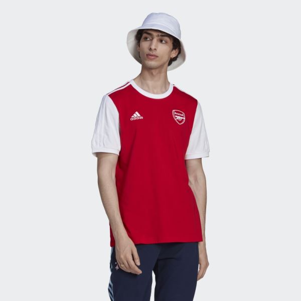 Arsenal 3-Stripes Tee Adidas Scarlet