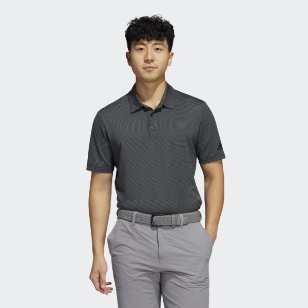 Black Adidas Ottoman Stripe Polo Shirt