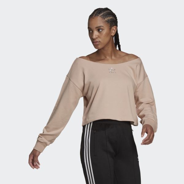 Adidas 2000 Luxe Slouchy Crew Sweatshirt Ash Pearl