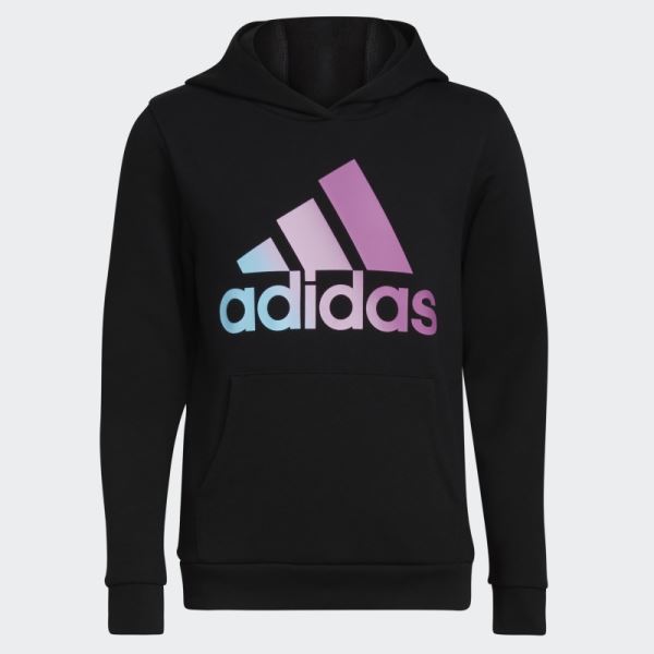 Black Graphic Fleece Pullover Hoodie Adidas