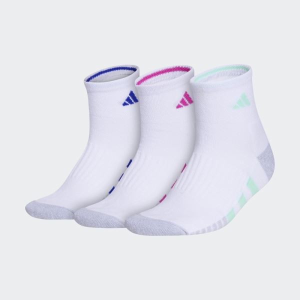 White Adidas Cushioned Quarter Socks 3 Pairs