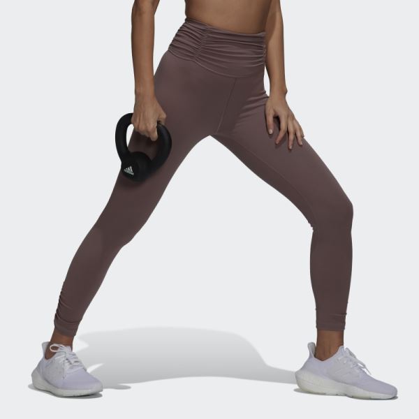 Adidas Yoga Studio Gathered 7/8 Leggings Purple