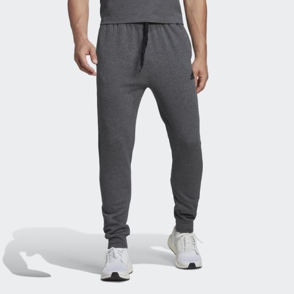 Dark Grey Heather Essentials Fleece Regular Tapered Pants Adidas