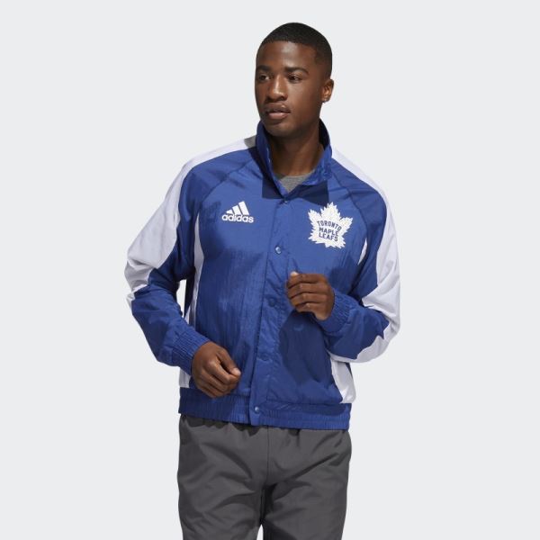 Blue Adidas Maple Leafs Reverse Retro Jacket