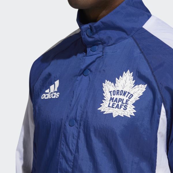 Blue Adidas Maple Leafs Reverse Retro Jacket